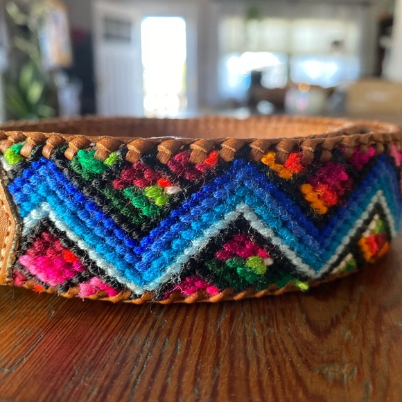 Free People Guatemalan stitched multicolored belt - Picture 2 of 8